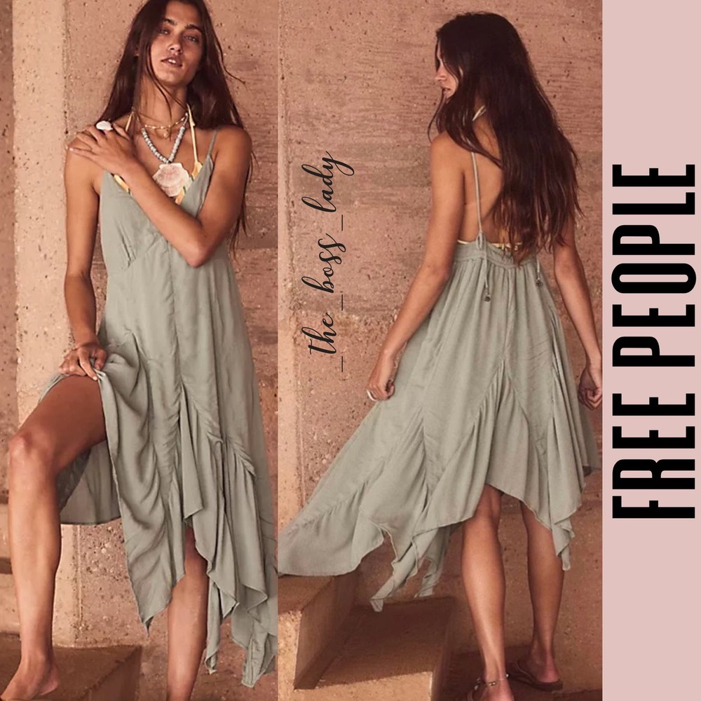 NWOT Free People Sage Green Midi Dress
